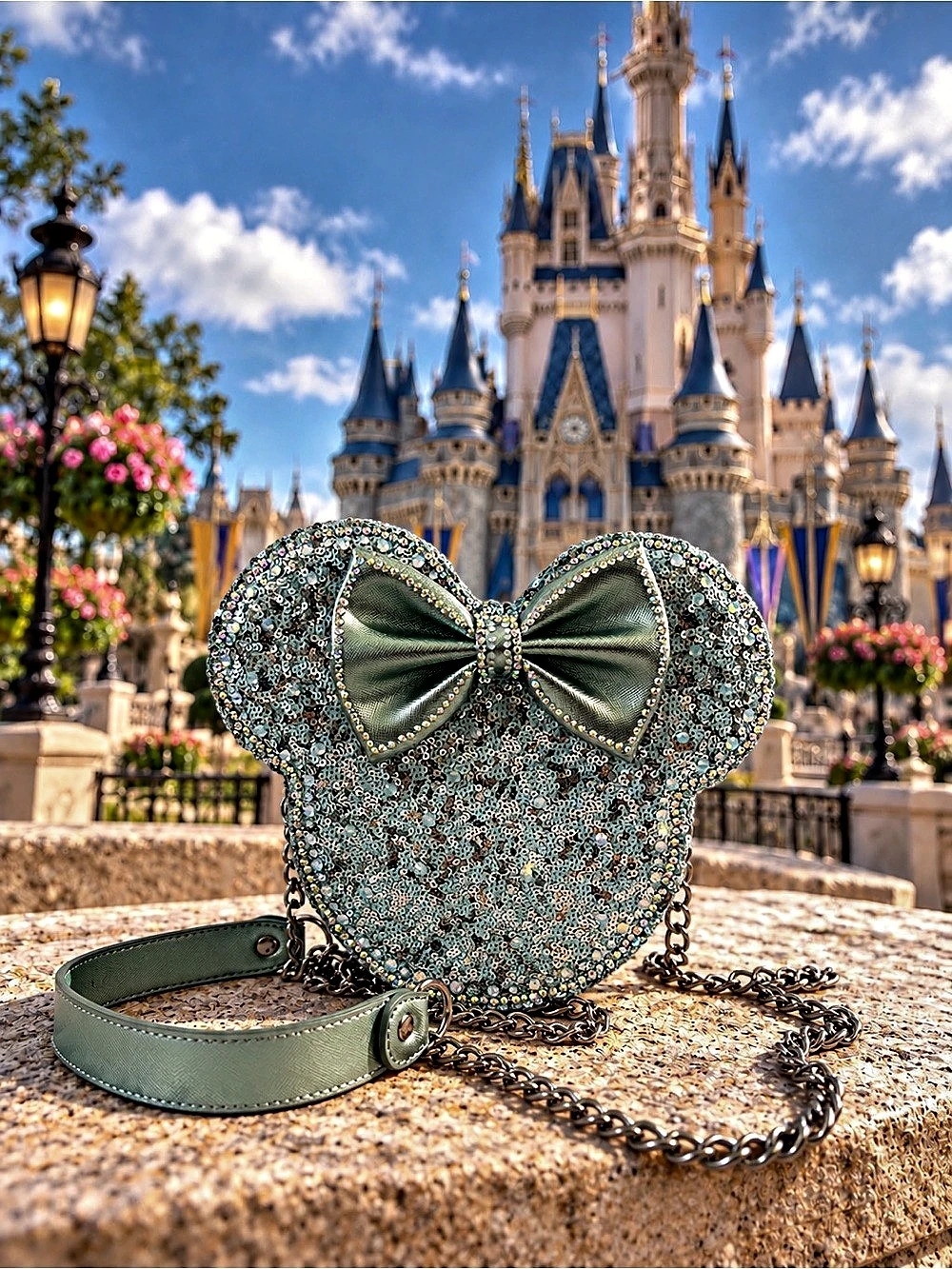 Arendelle Aqua Minnie Mouse Rhinestone Crossbody